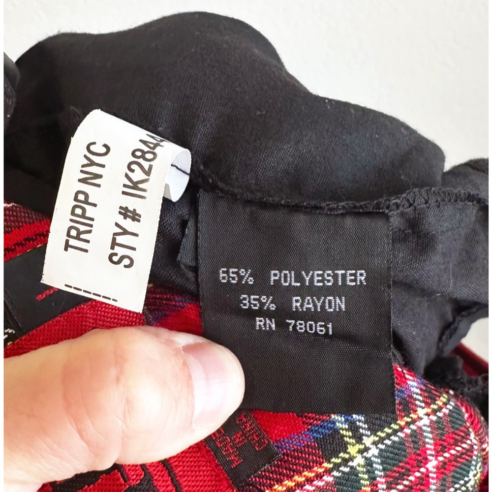 Tripp NYC Plaid Mini Skirt Large Tulle Layered Punk Goth Emo Y2K 90s School Girl - Picture 7 of 11